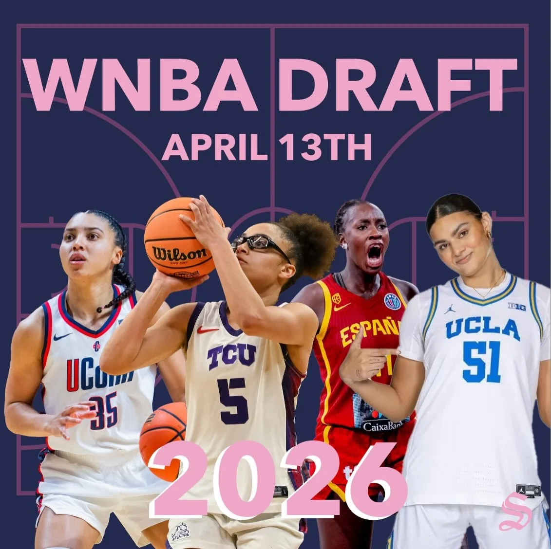 Tomorrow is the Day!! 🤩 Who do you think will be the 1st draft pick in the 2026 @wnba draft? Tune in at 7pm #wnba #wnbadraft #wnba2026 #wbb #sportssorority