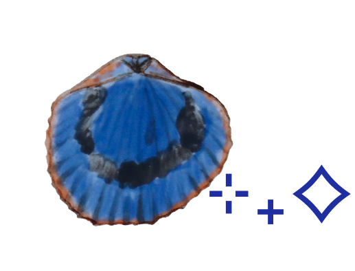 Close-up of a blue shell.