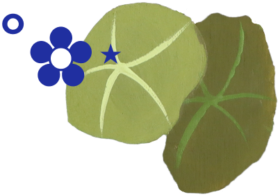 Two green leaves with white and darker green veins.