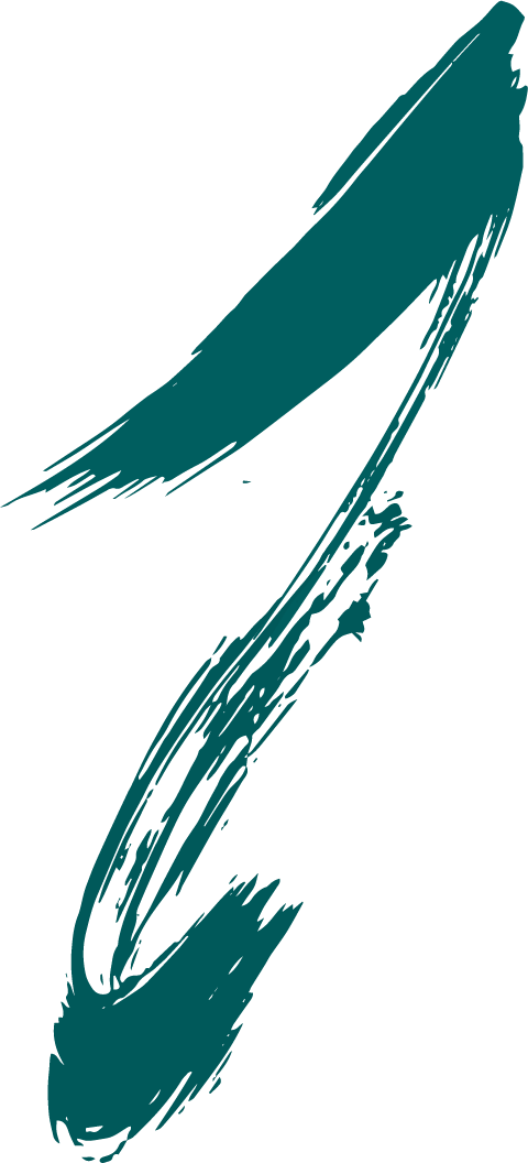 Abstract teal brushstroke on a black background