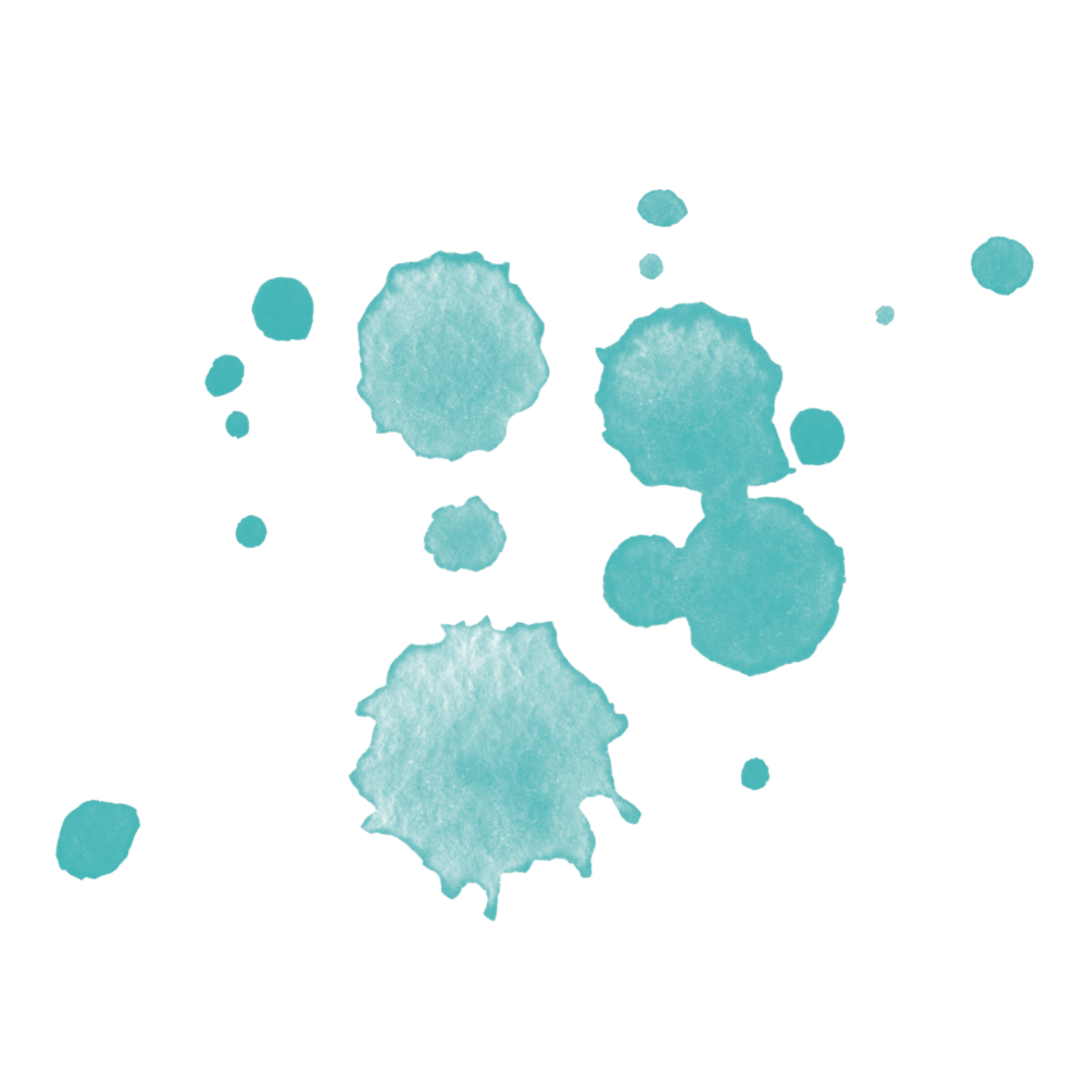 Blue watercolor ink splashes on black background.