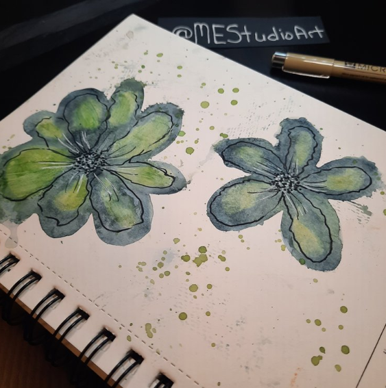 Watercolor Dot Flowers - Michelle