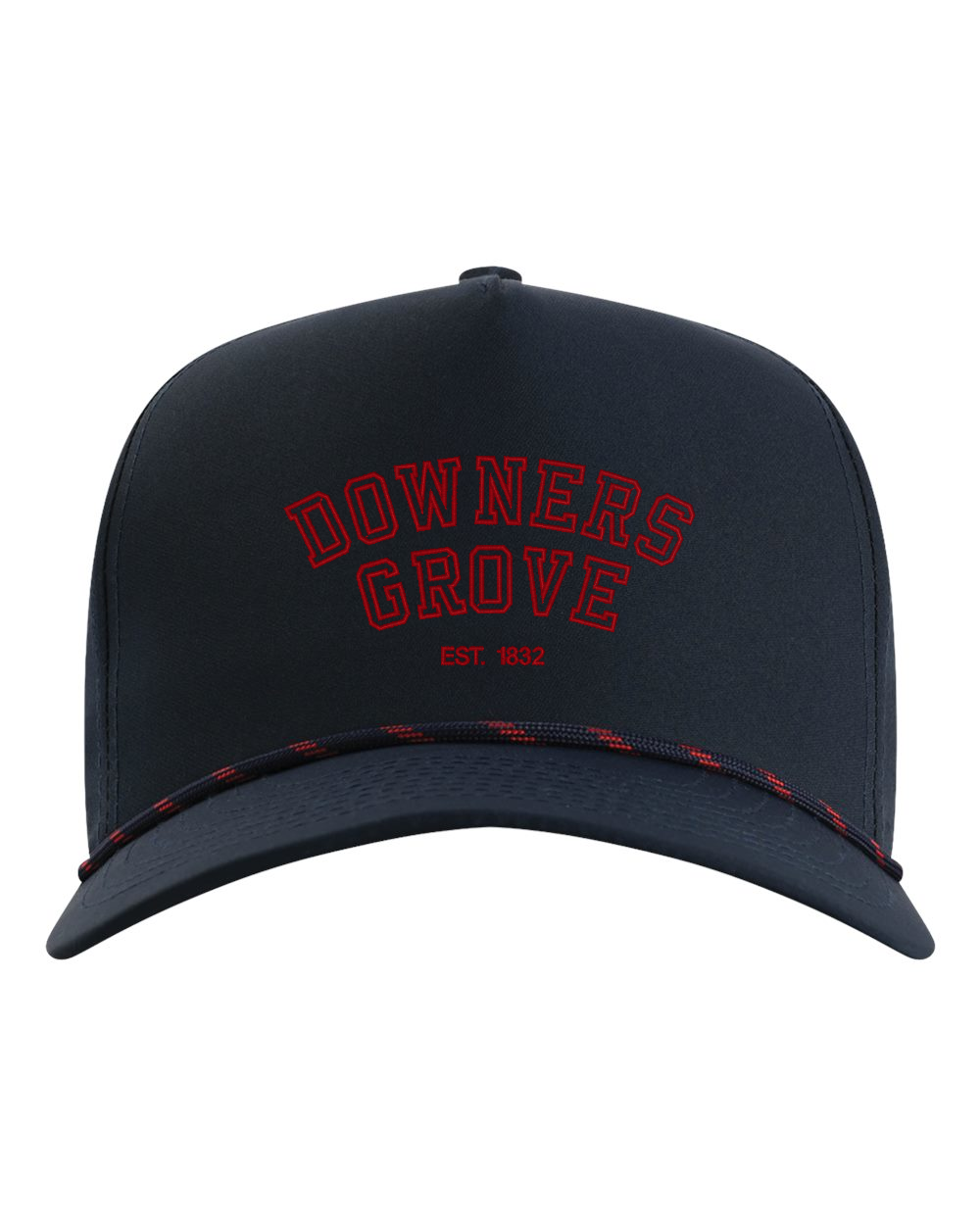 DownersGrove- Maroon on Navy Rope Hat .png