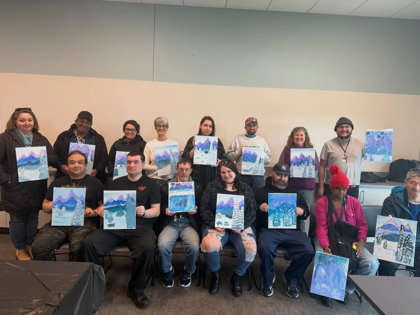 Snow may be in the forecast, but we brought the winter magic indoors ❄️🎨

It was so much fun creating these snowy paintings together! A huge thank you to Comfy Paints for leading such a fun and engaging painting class for our group. We love opportun