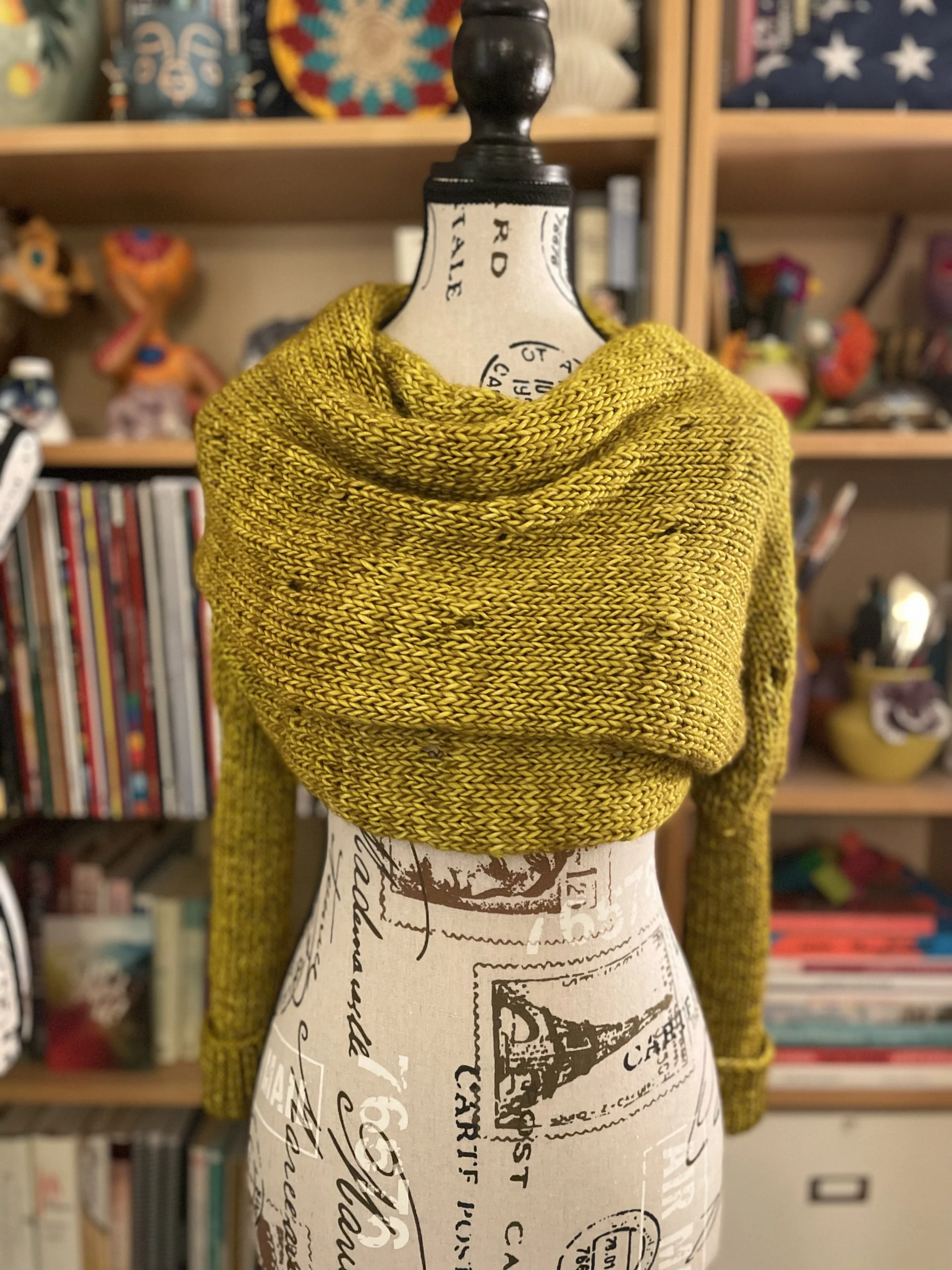 Eyelet Sweater Scarf (Ochre)