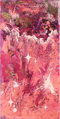 Pink Andromeda Galaxy (2019)
18”x36” - Acrylic, resin and metallic pigment on canvas
$715