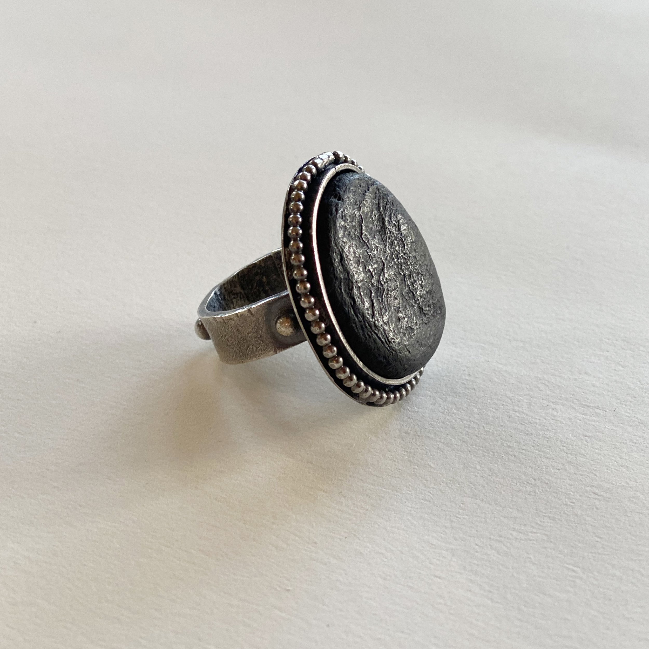 my inner witch silver jewellery jewelry volcanic pebble ring silver handmade in tasmania