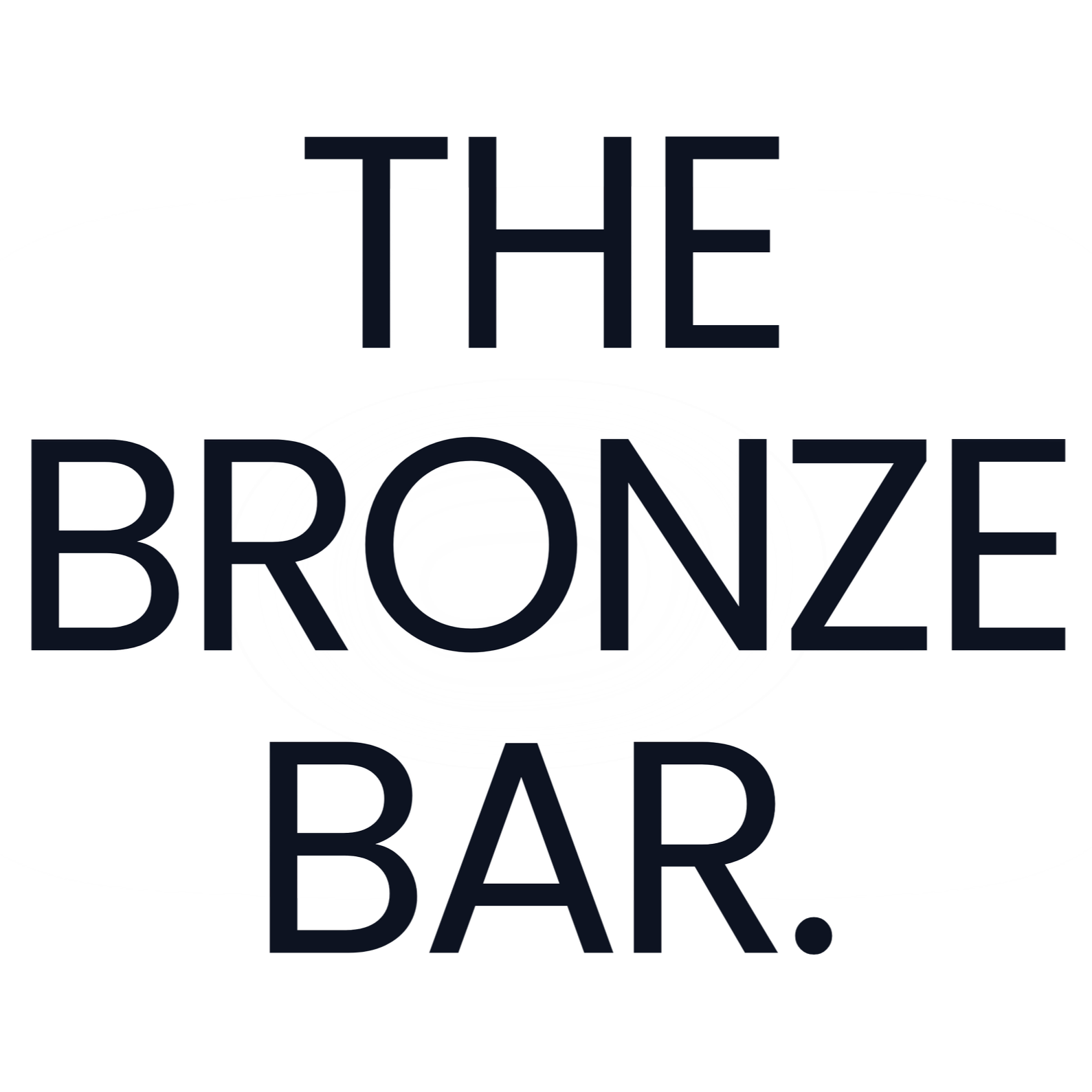 Black text reading "THE BRONZE BAR" on a white background.
