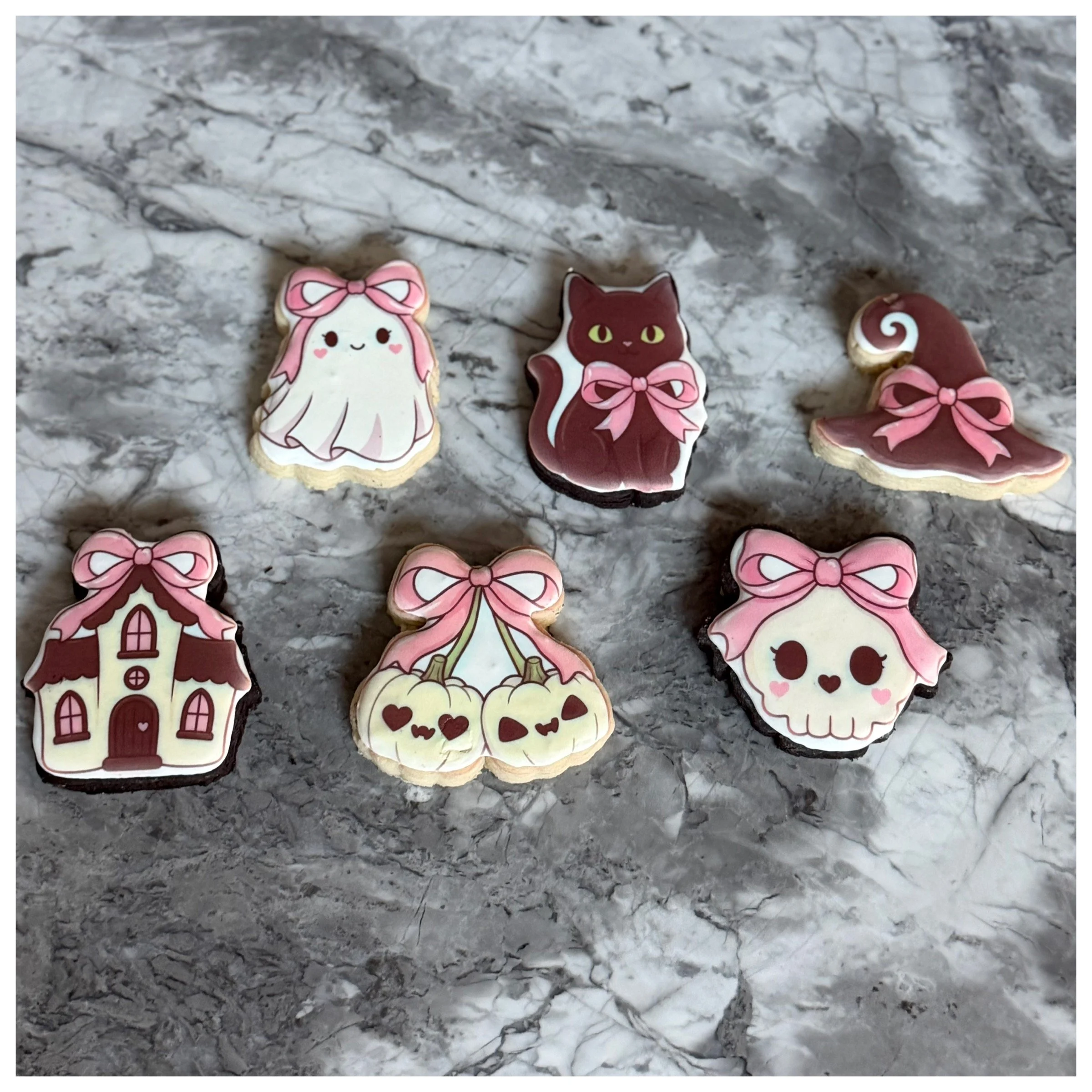 Pink Spooky Halloween Sugar Cookie Set - Choose 6 or 12pack