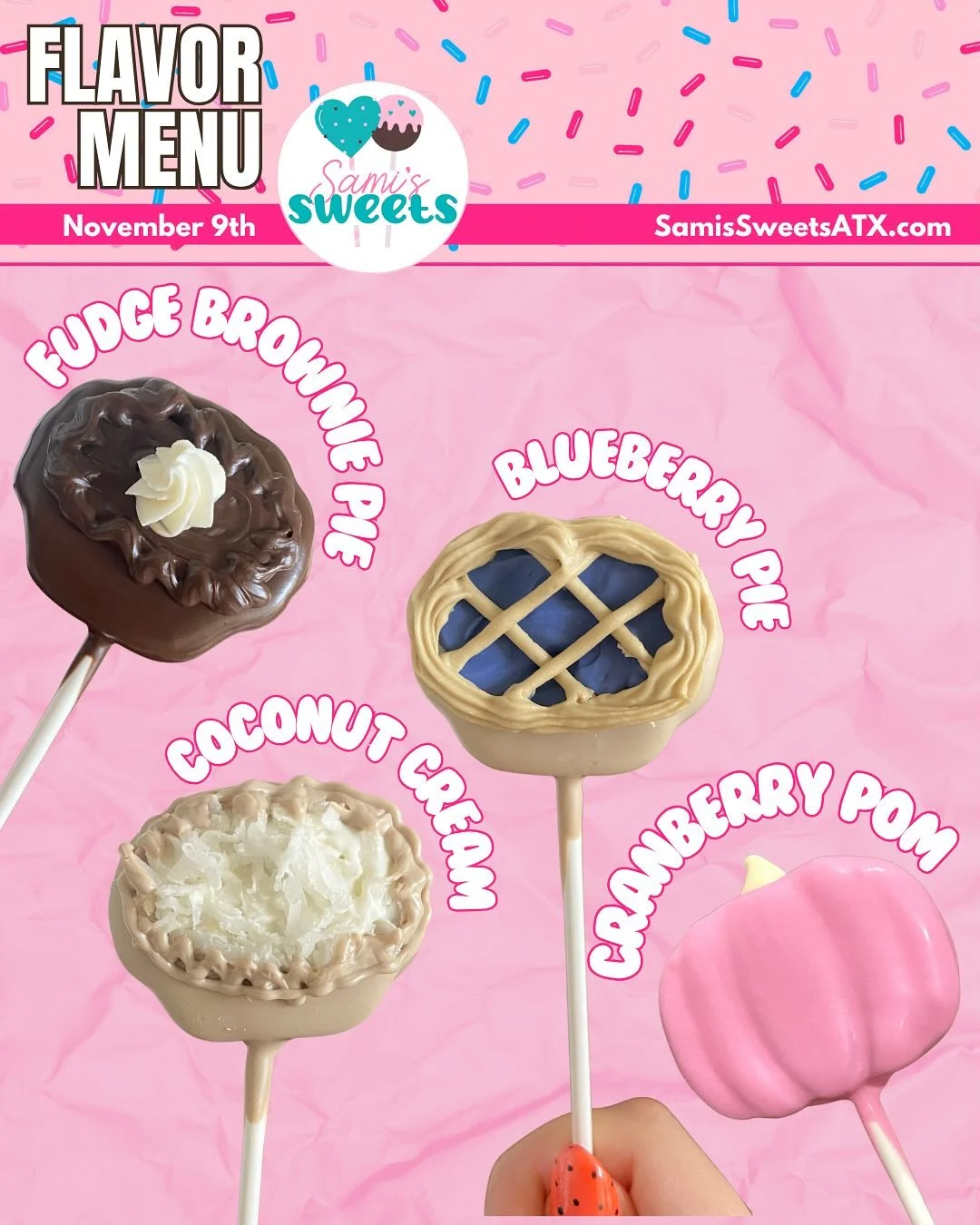 Totally late posting this week&rsquo;s flavor menu! I posted it on TT and on my website and spaced posting here 😅 Better late than never I guess?! Check out this weeks fresh bakes at SamisSweetsATX!