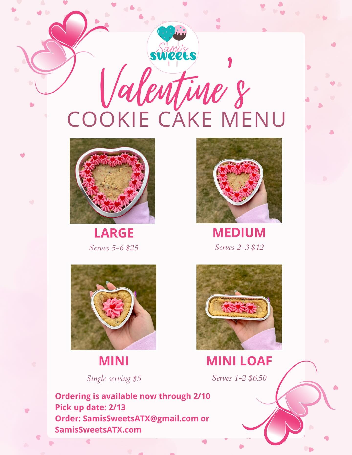 Introducing my Valentine Cookie Cakes ❤️🍪
Perfect for gifting, sharing, or treating yourself!

Made with the same delicious cookie cake and buttercream recipes as my custom cookie cakes &hellip; and always a crowd favorite ✨

💌 Valentine cookie cak