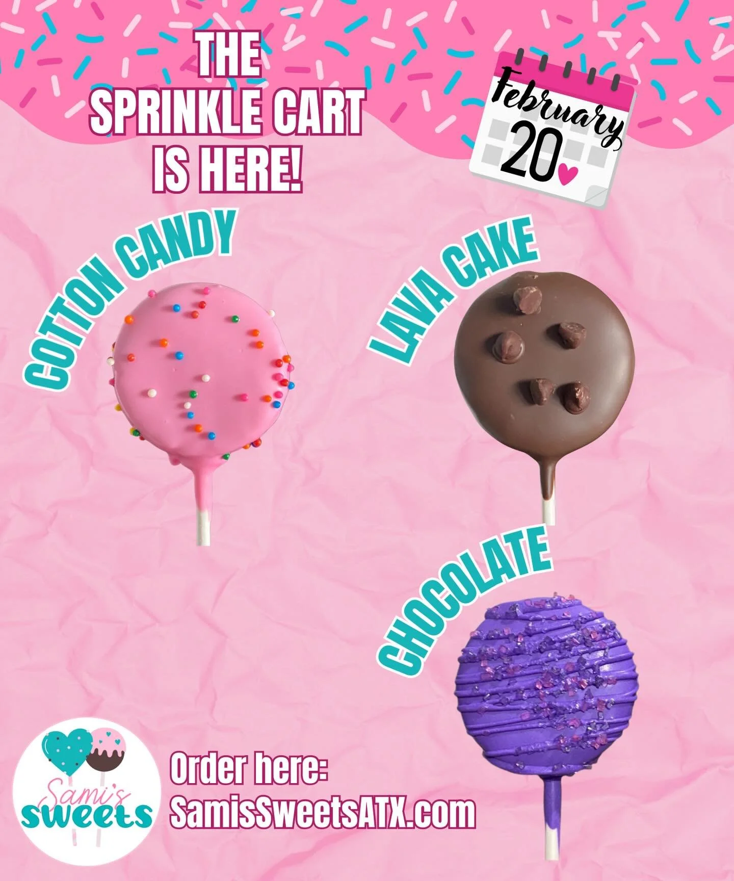 ✨🍭 SPRINKLE CART MENU IS LIVE! 🍭✨

The sprinkle cart is officially here and ready to roll! 🎉
Place your order now for Friday pick-up and treat yourself to something sweet.

This week&rsquo;s flavor lineup includes:
🍰 2 brand-new flavors (one deca