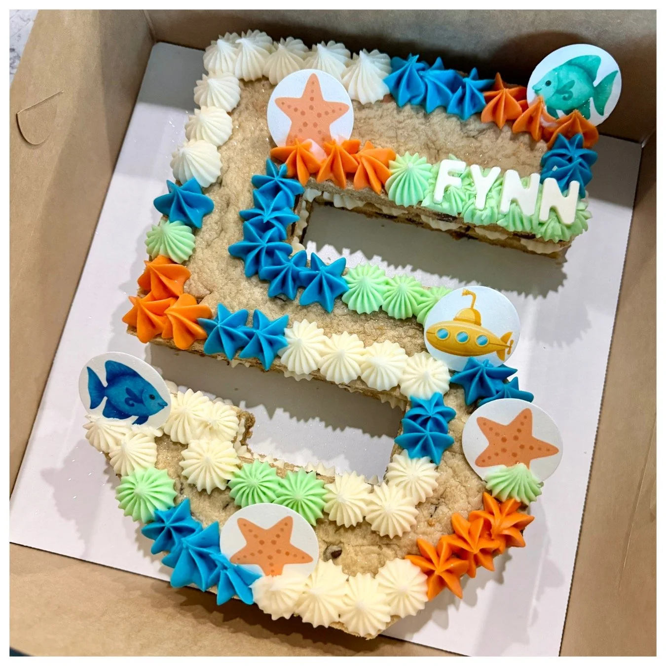 Edible Image Medium Single Digit Layered Number or Letter Cookie Cake - Chocolate Chip