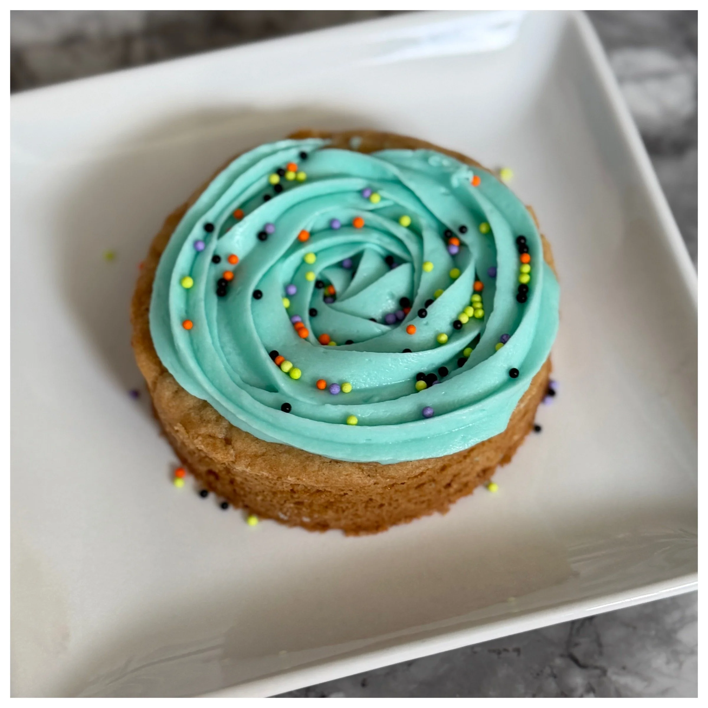 Halloween Aqua 4inch Mini Cookie Cake - Chocolate Chip