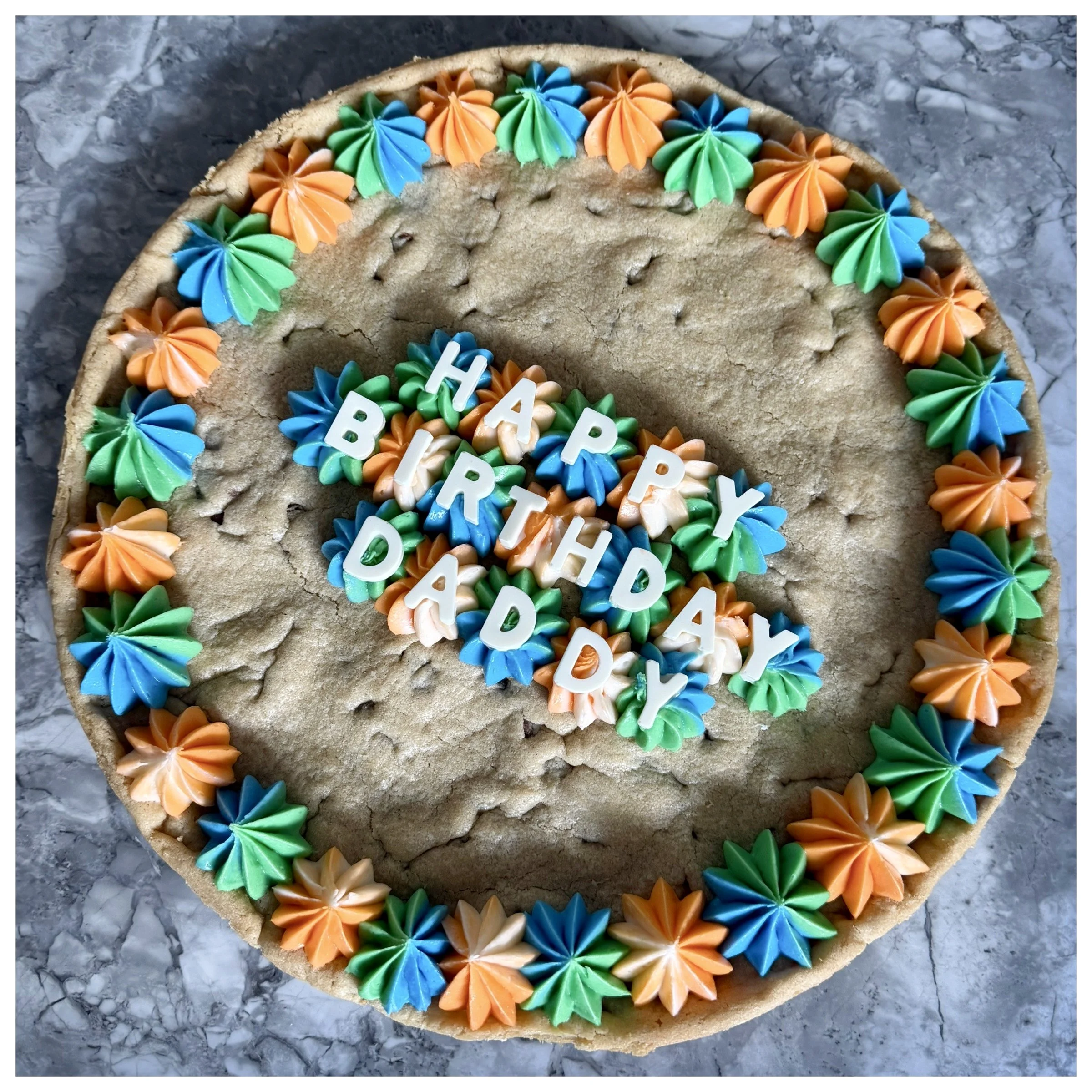 Custom Message Large Round Cookie Cake