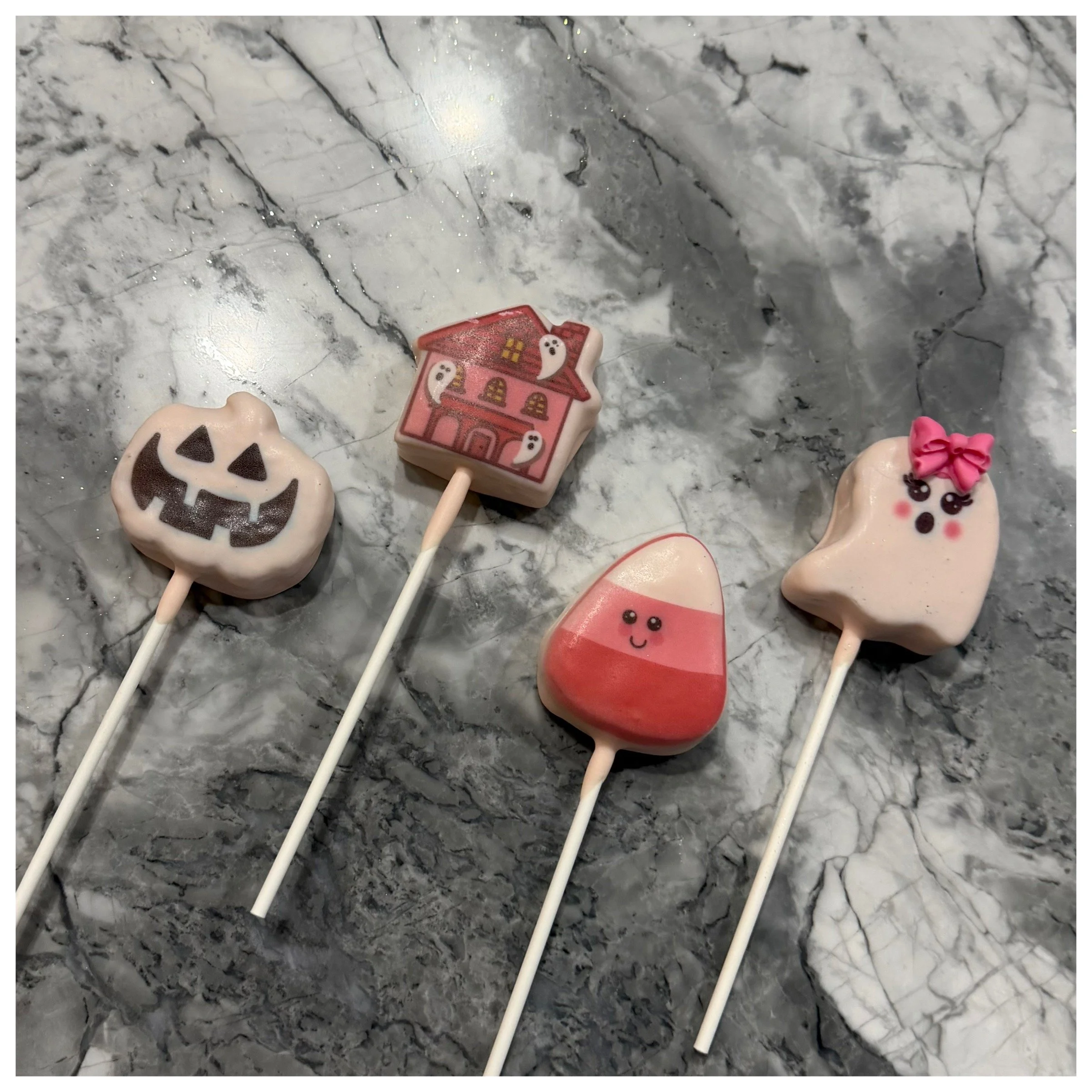 Pink Halloween Cake Pops Set - Choose 4, 8, or 12pack