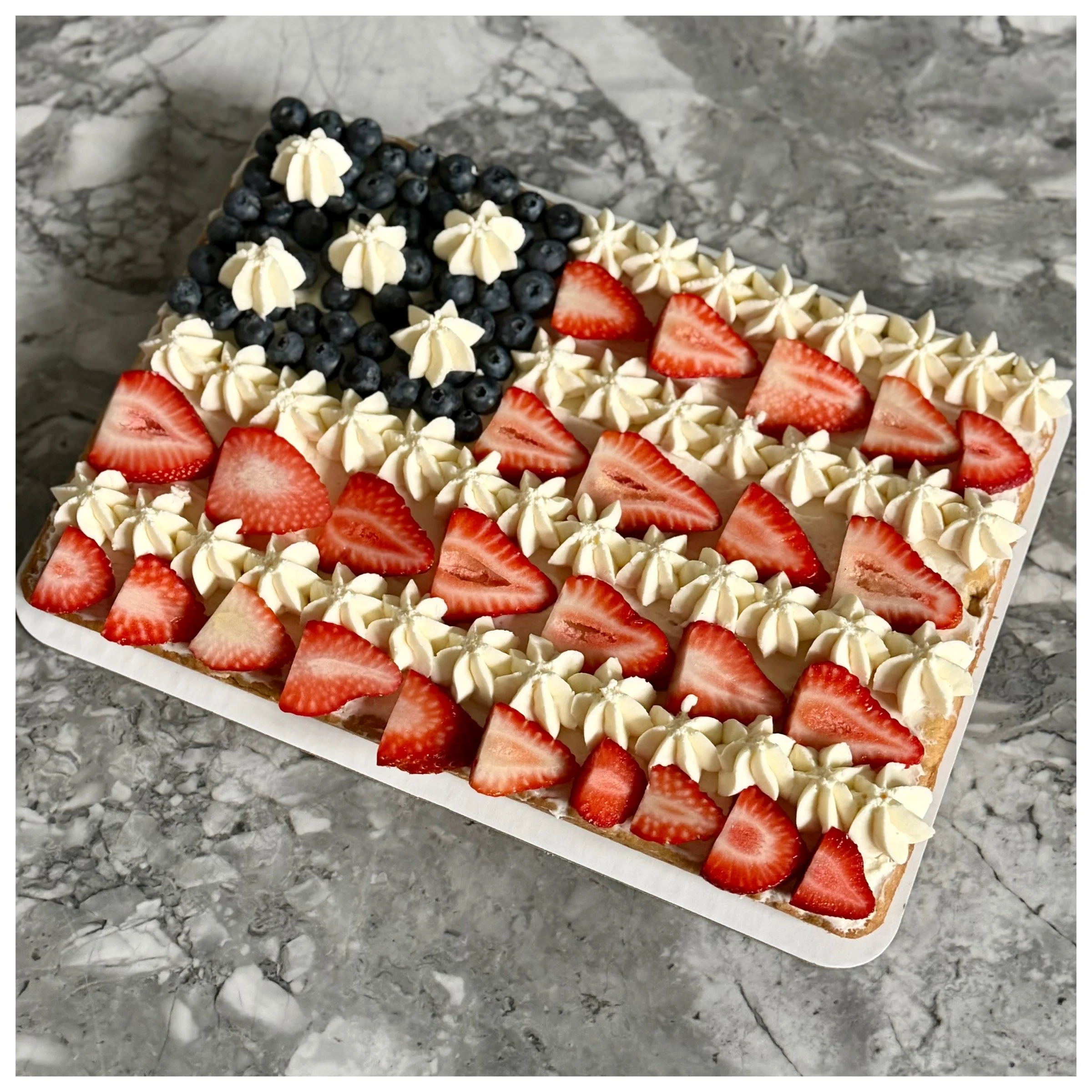 Patriotic Fruit Flag Cookie Cake- Chocolate Chip **4th of July Pre-Order