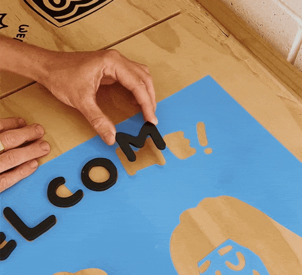 3D lettering being installed