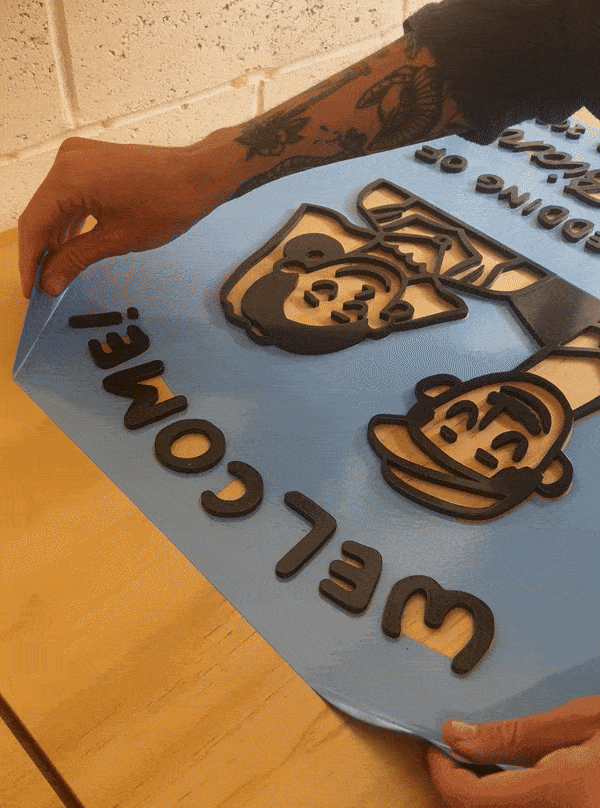 Custom wedding signage | 3D printed design on Ply