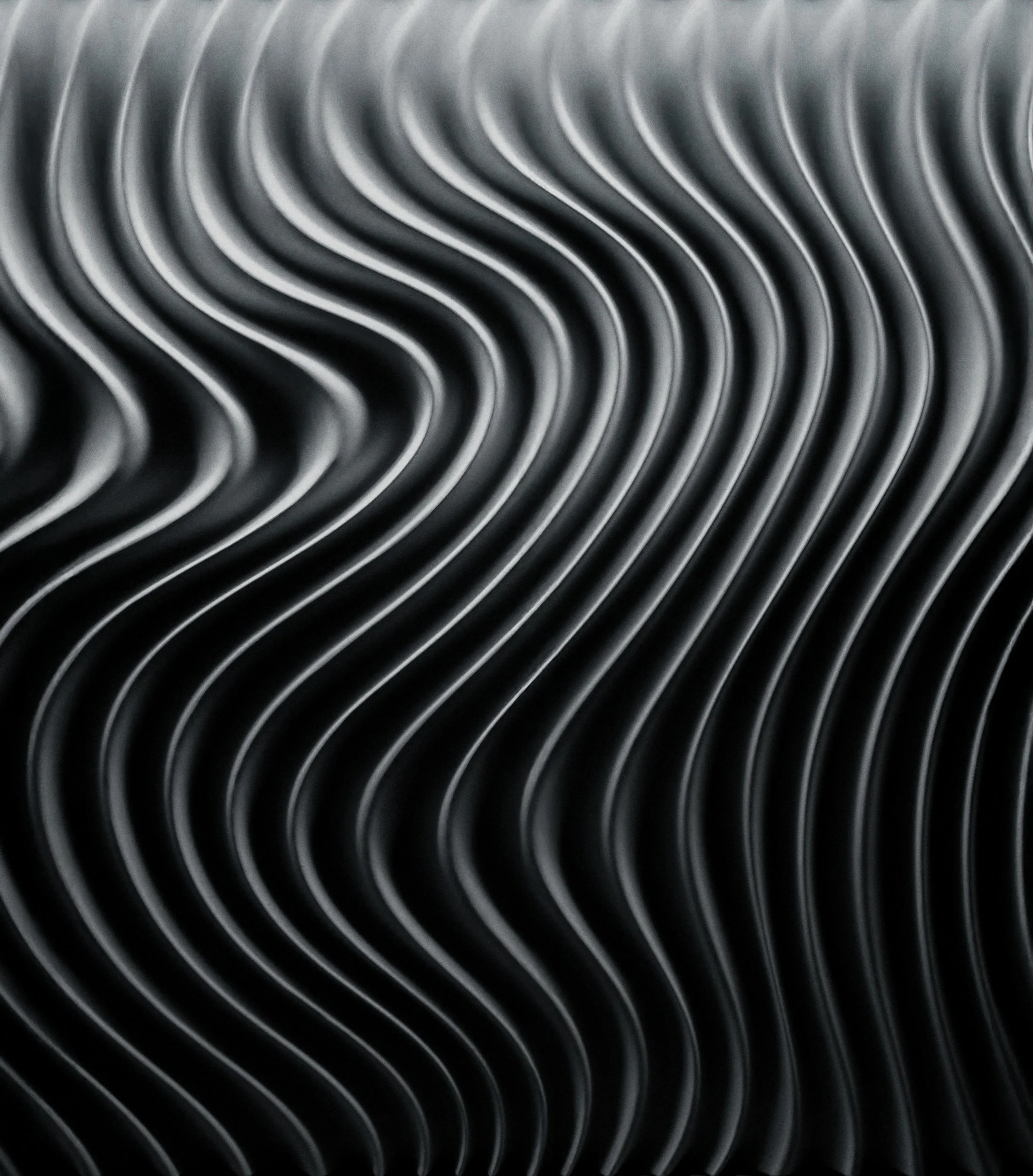 Close-up of black, wavy, parallel lines creating a pattern