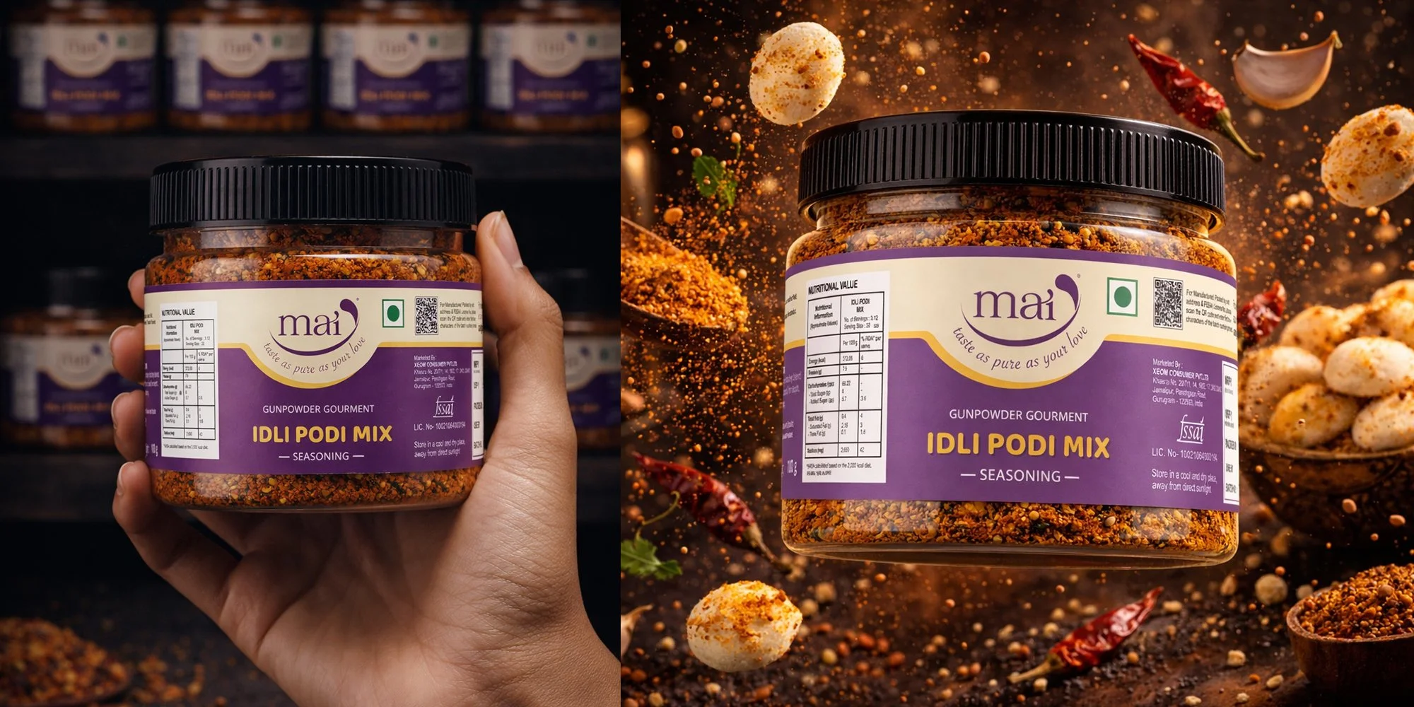 mai food products packaging by Awesome Sauce Creative