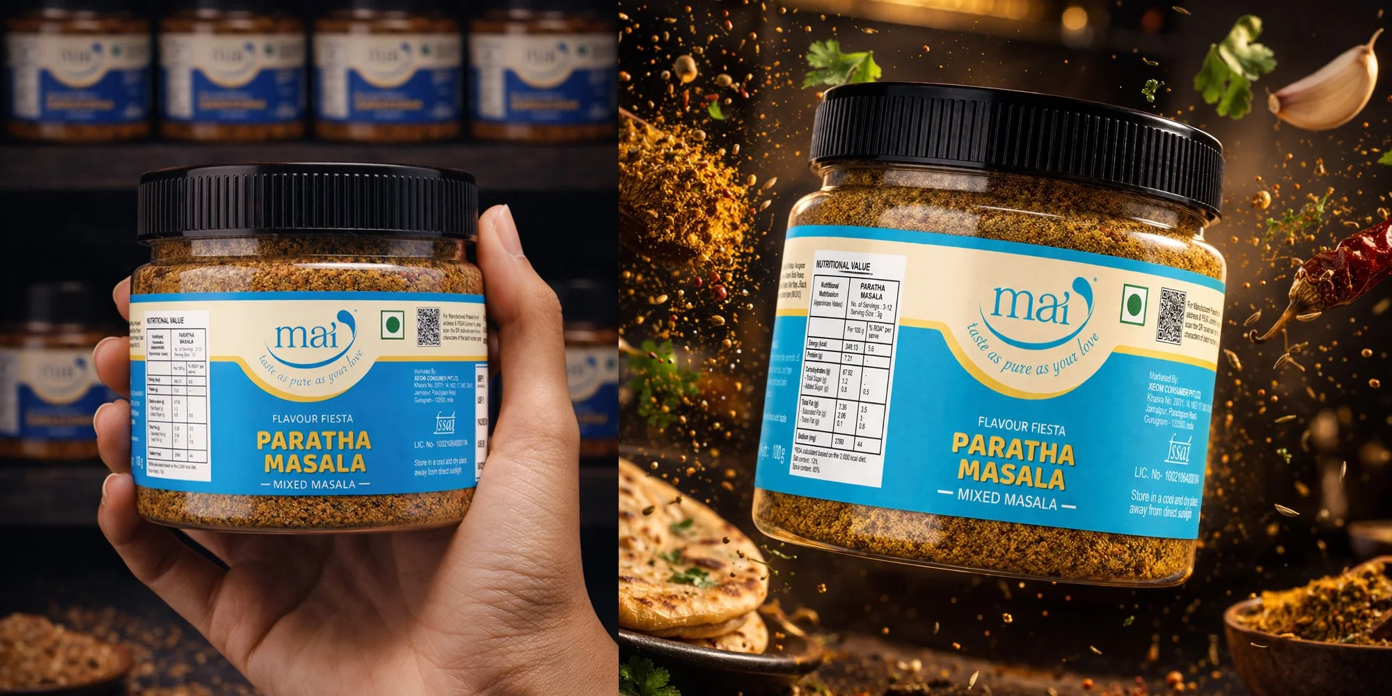 mai food products packaging by Awesome Sauce Creative