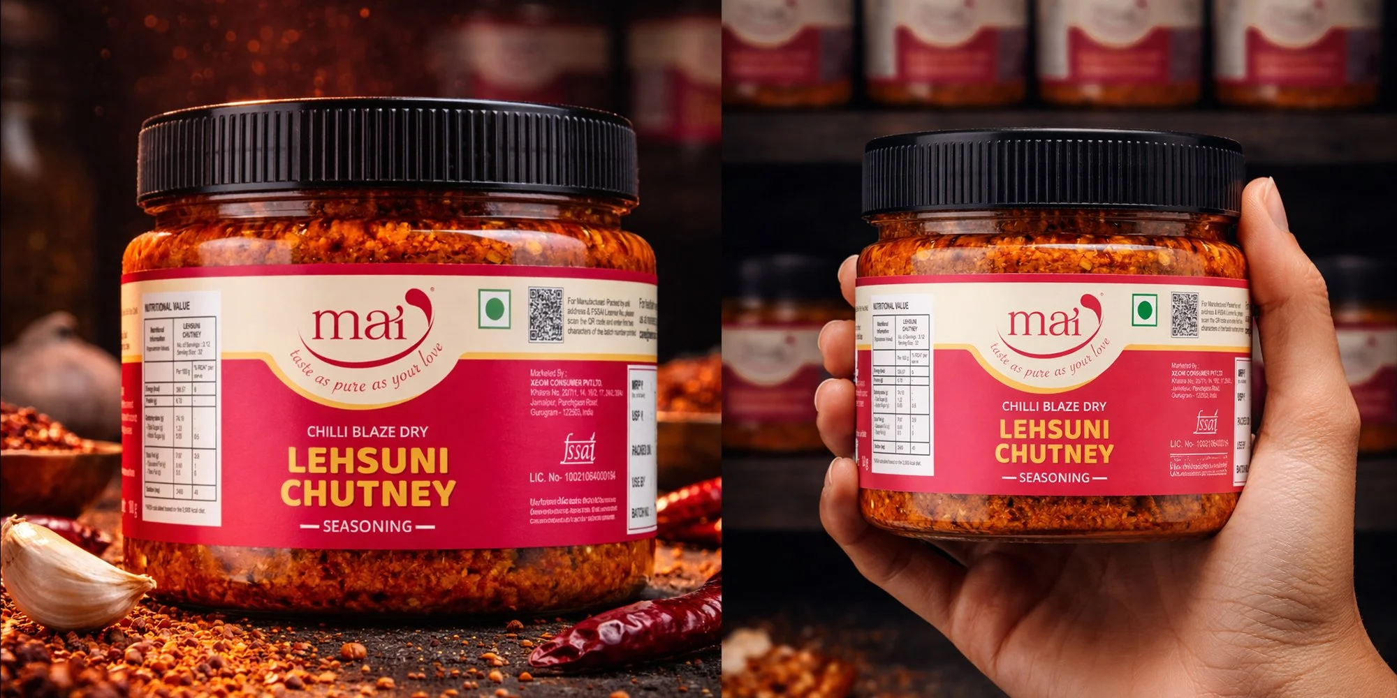 mai food products packaging by Awesome Sauce Creative
