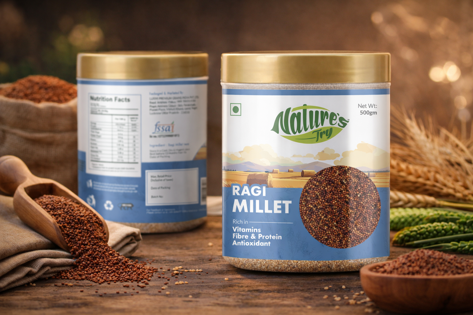 Nature’s Try - Millet Packaging Design by Awesome Sauce Creative