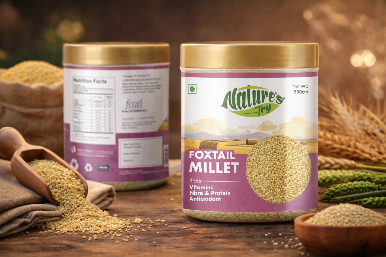 Nature’s Try - Millet Packaging Design by Awesome Sauce Creative