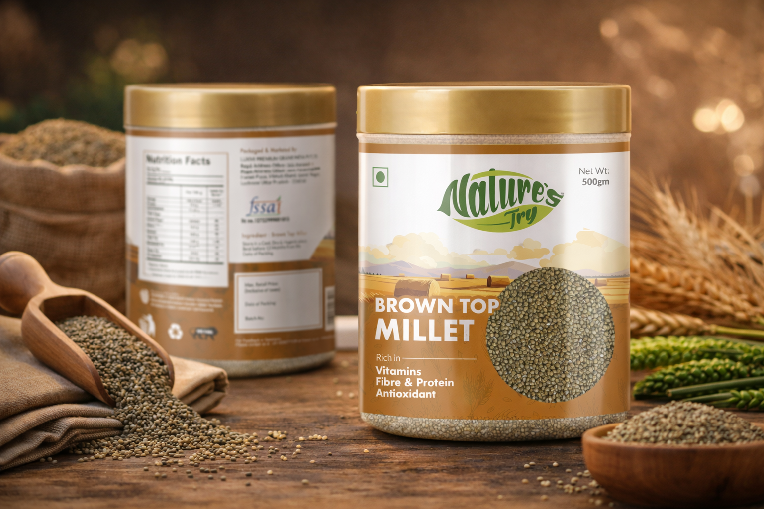 Nature’s Try - Millet Packaging Design by Awesome Sauce Creative