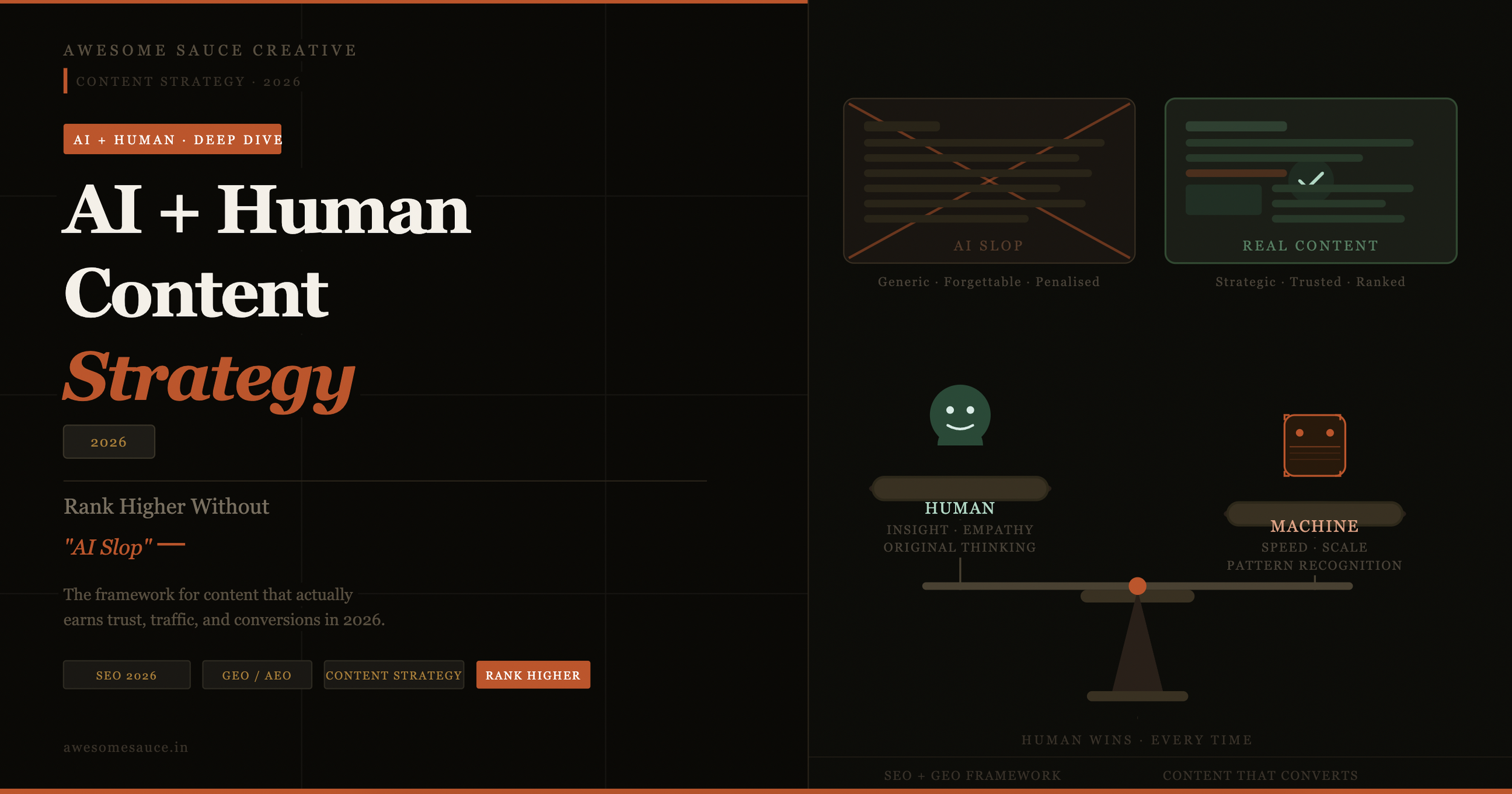 AI + Human Content Strategy (2026): Rank Higher Without “AI Slop”