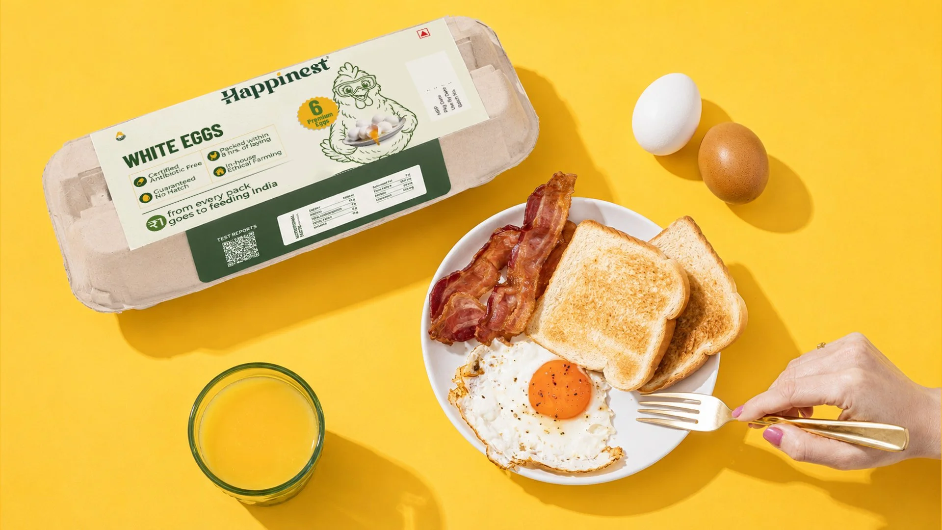 Happinest - White Eggs Packaging Design