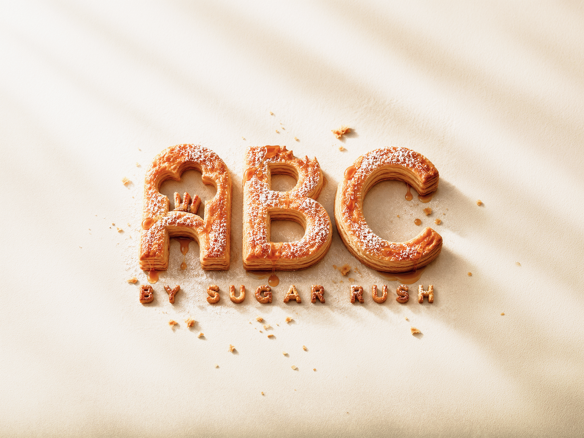 ABC by Sugar Rush bakery rebranding logo design by Awesome Sauce Creative