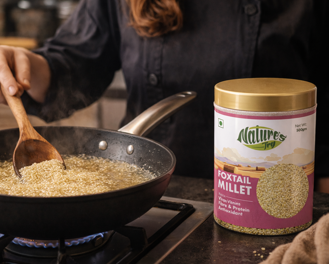 Nature's Try Millets Premium Packaging Design