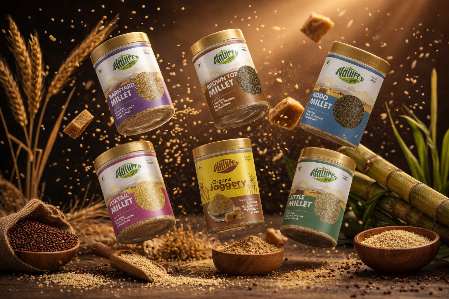 Nature’s Try - Millet Packaging Design by Awesome Sauce Creative