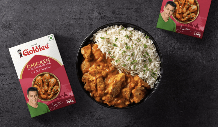 Goldiee Masala FMCG branding and packaging design by Awesome Sauce Creative Lucknow