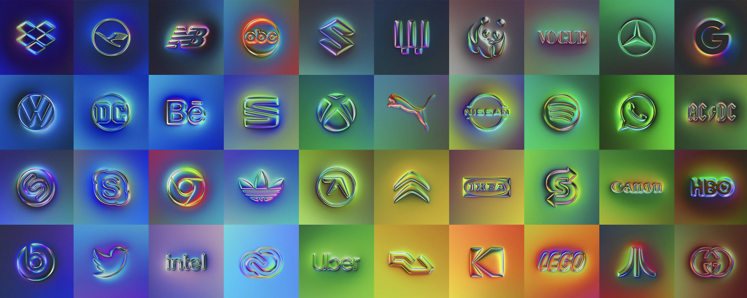 Holographic 3D logos