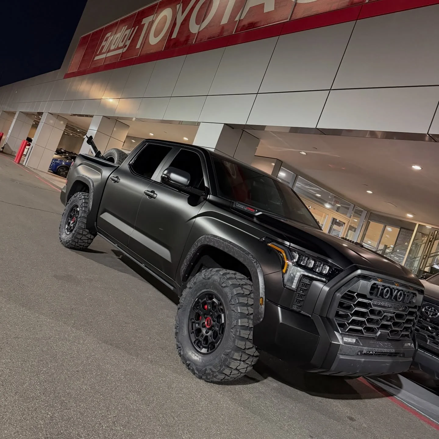 A tedious project but the crew killed it! 
Brand new TRD Pro Tundra came in lookin for a whole new attitude 👊🏼
&bull;Xpel complete color PPF conversion 
&bull;Xpel ceramic window tint
&bull;Westcott designs preload lift system 
&bull;Nitto 35x12.50