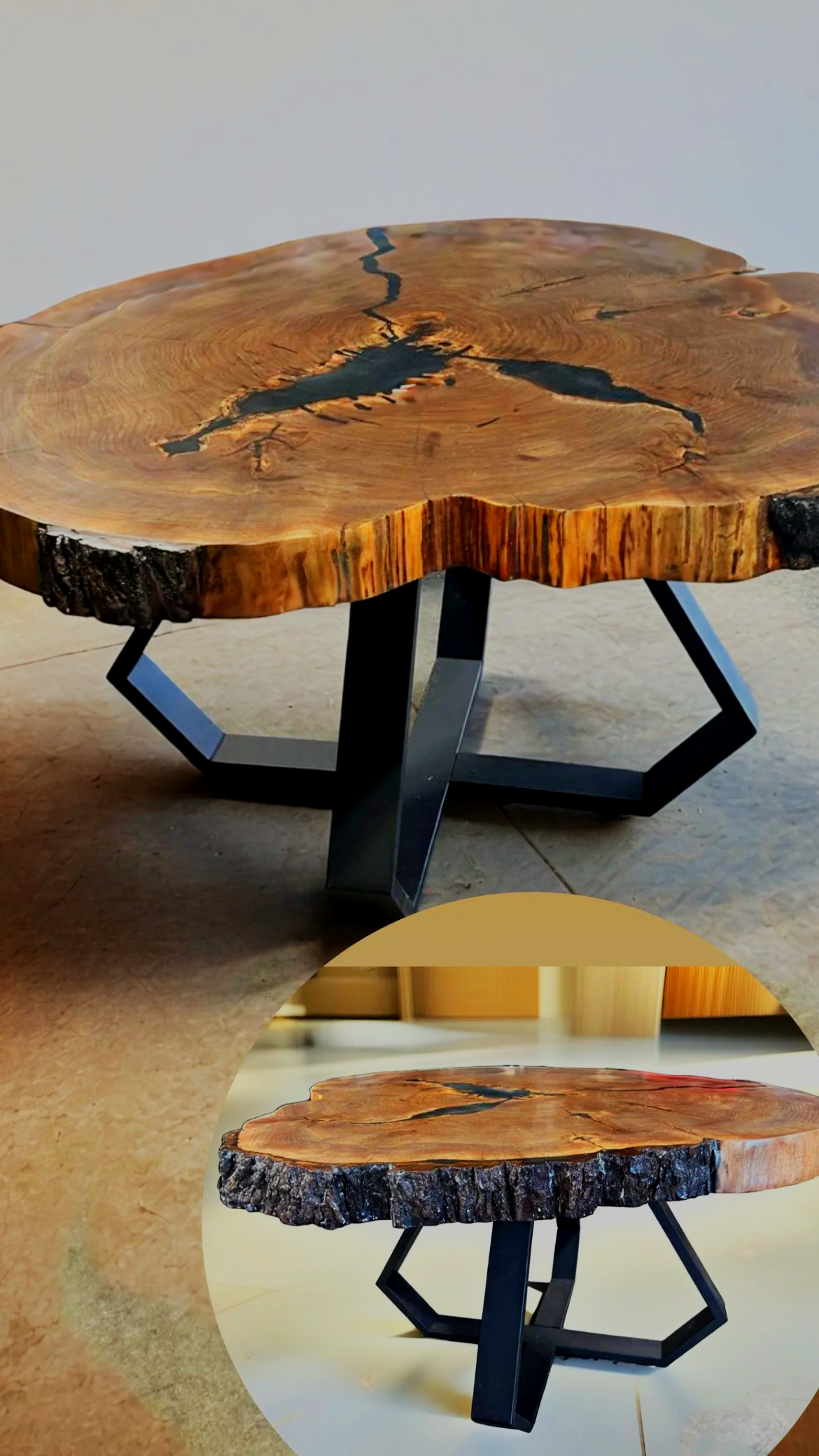 Custom Black Walnut Cookie Coffee Table 