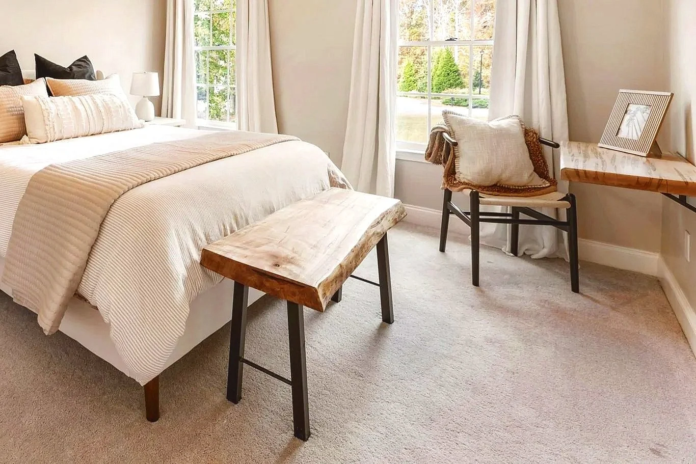 Hard Maple Bench and Folding Desk 