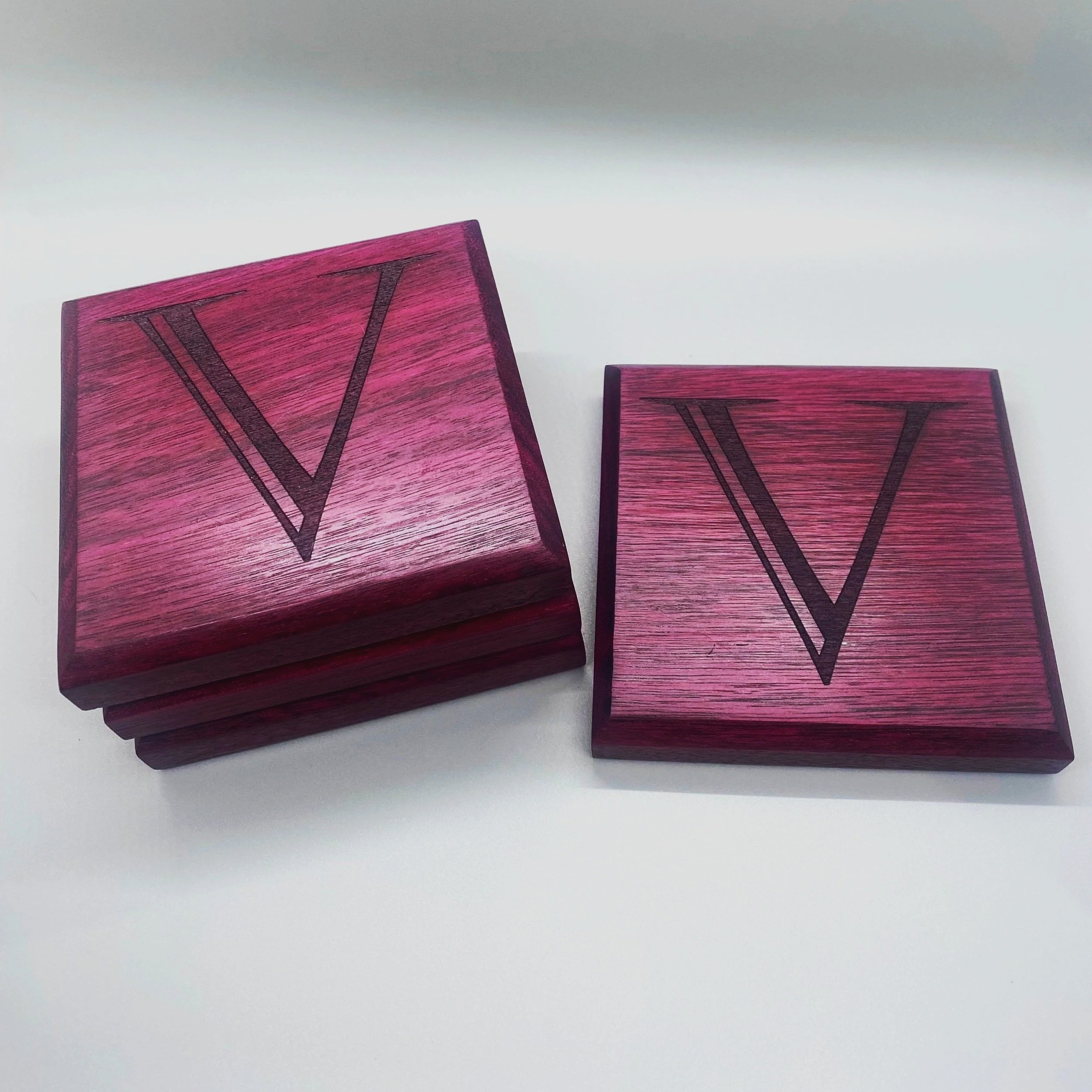 Purple Heart Coaster Set