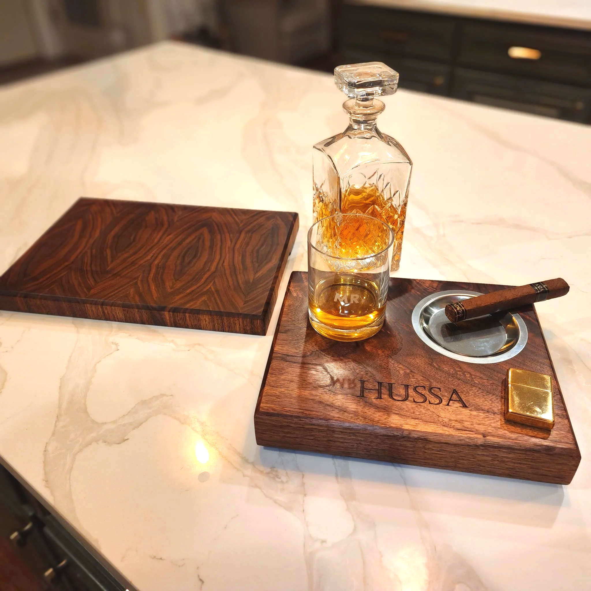 Black Walnut Cigar Tray and Cutting Board 