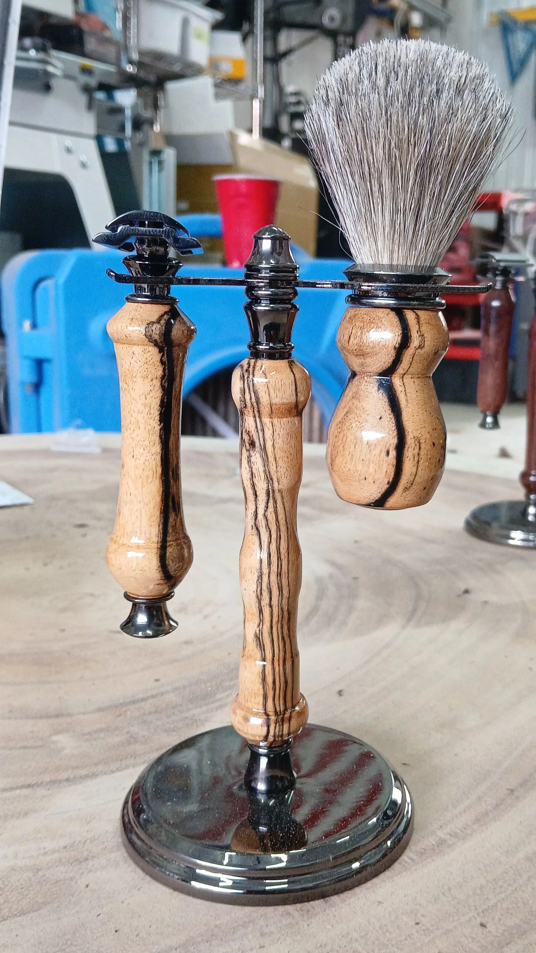 Black and White Ebony Shaving Kit