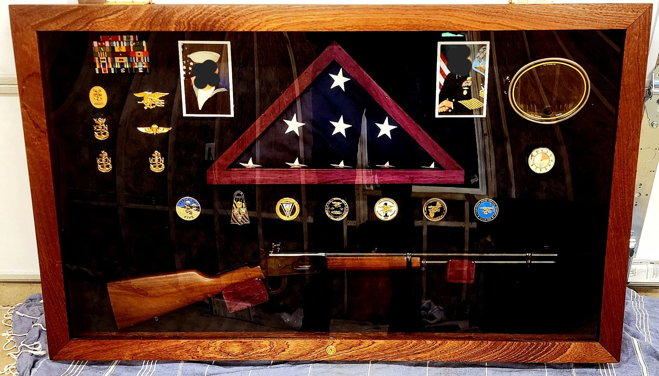 Sepele and Purple Heart Gun Display Shadow Box