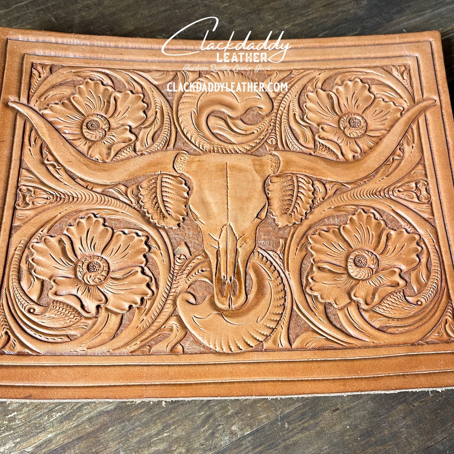 Sheridan Longhorn Skull 8.5”x11” Carving and Tooling Pattern — Clackdaddy Leather for Free Printable Leather Tooling Patterns