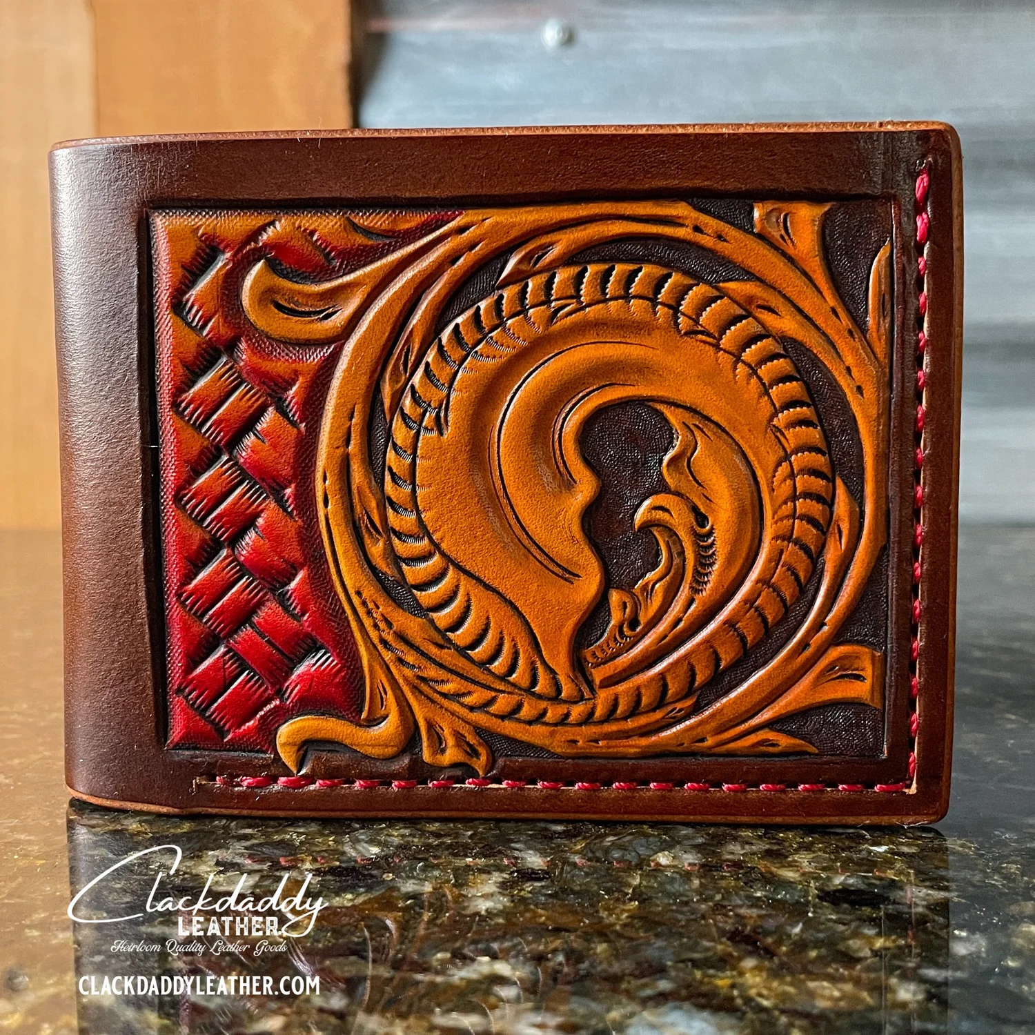 Western Scroll Bifold — Clackdaddy Leather