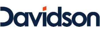 Davidson logo in navy blue and orange.