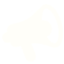 A megaphone surrounded by a heart, a speech bubble, and a play button