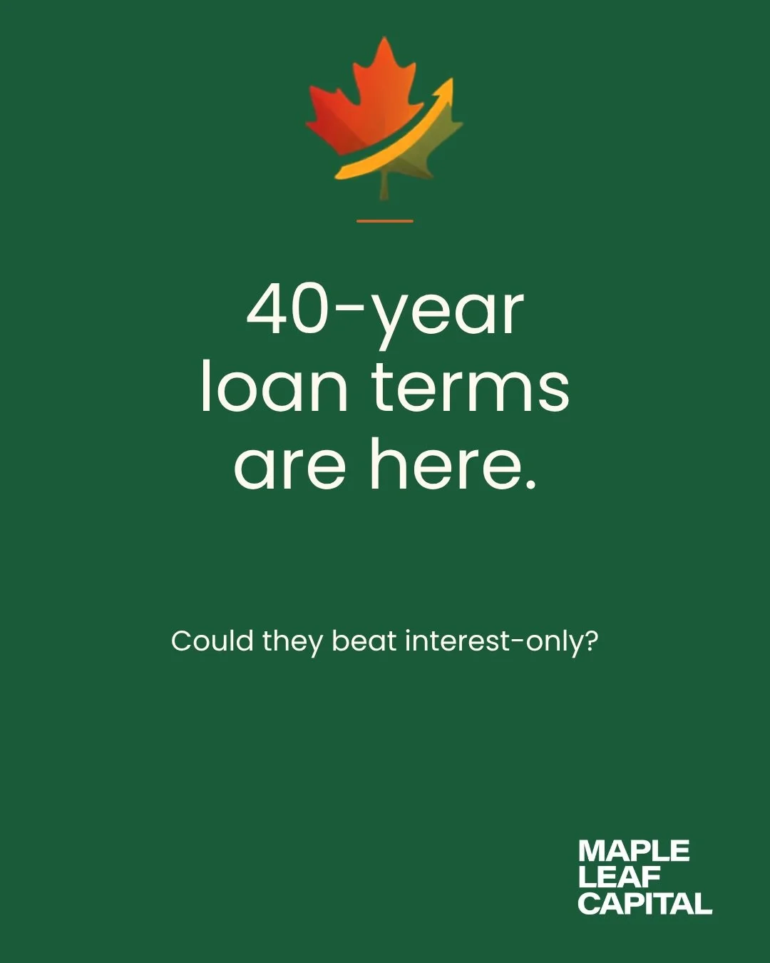 40-year home loans are landing in Australia 🏡

And here&rsquo;s the interesting part: in one scenario we looked at, the repayment on a 40-year term came in lower than an interest-only loan.

For investors chasing cash flow, that&rsquo;s worth knowin