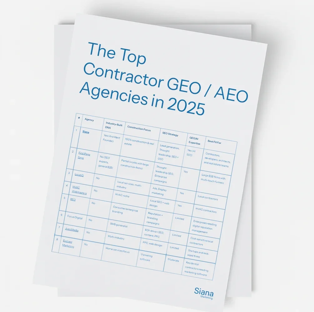 The Top Contractor GEO / AEO Agencies of 2025